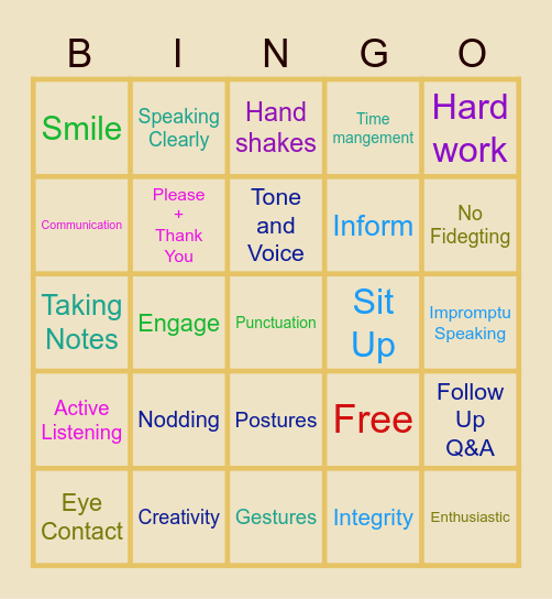 Genesys Works Bingo Card