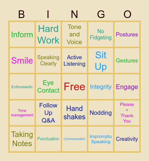 Genesys Works Bingo Card