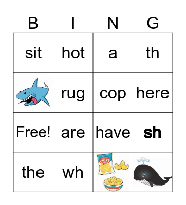 Phonics Bingo Card