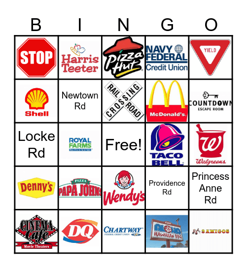 Bus Bingo Card