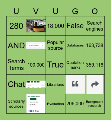 Fulton Library Resources Bingo Card