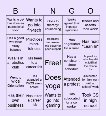 Find Someone Who... Bingo Card