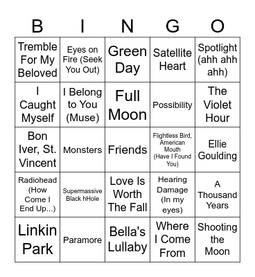 "Skin of a Killer, Bella" Bingo Card