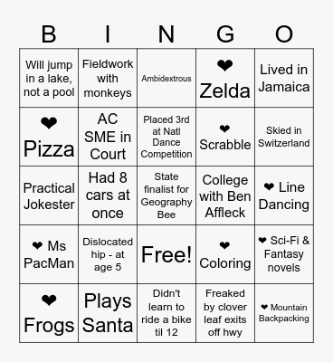 Back to the Future: Cara 2023 Bingo Card