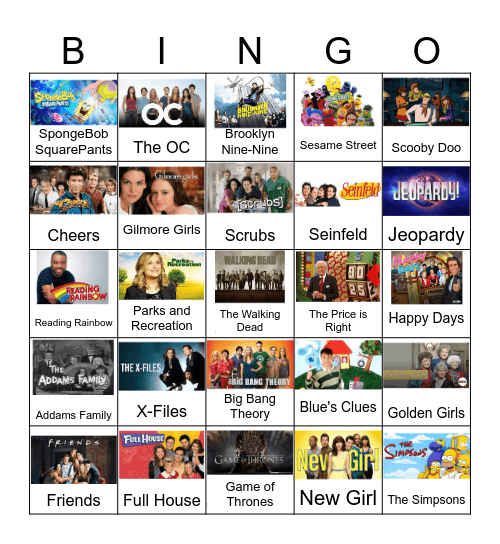 TV Show Theme Song Bingo MC Bingo Card