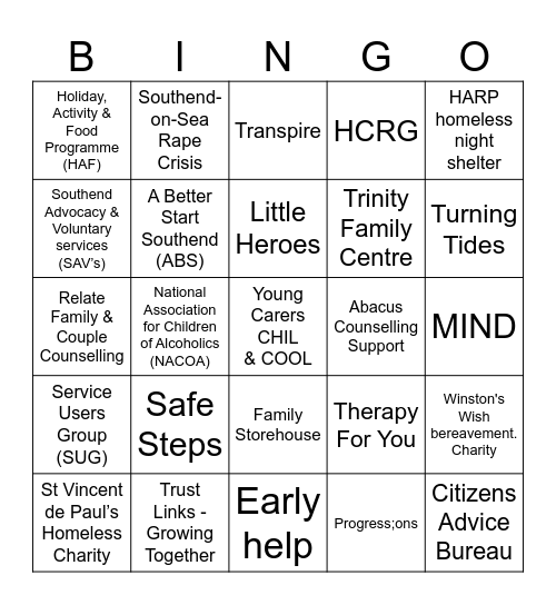 Networking Bingo Card