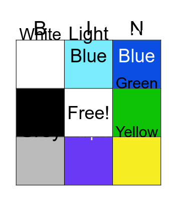 Color Bingo Card