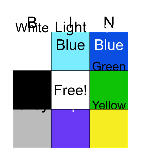 Color Bingo Card