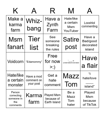 r/MySingingMonsters Reddit Bingo Card