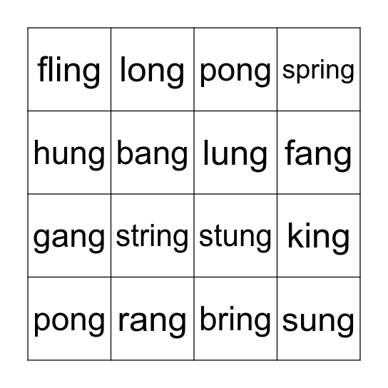 -ng Bingo Card
