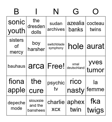 music bingo with me, luciano Bingo Card