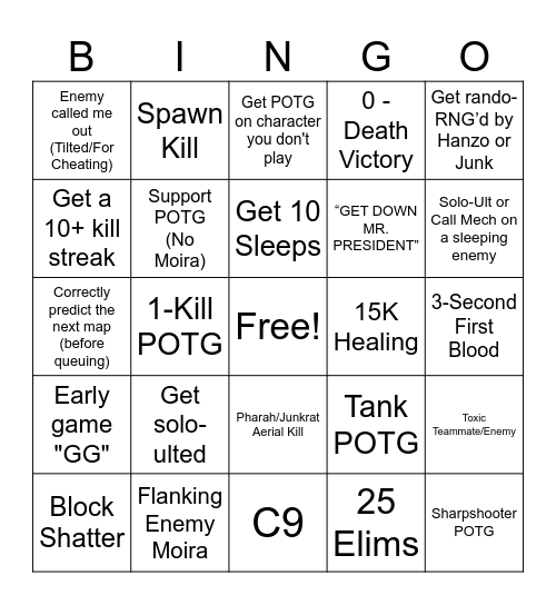 OW2 Bingo Card