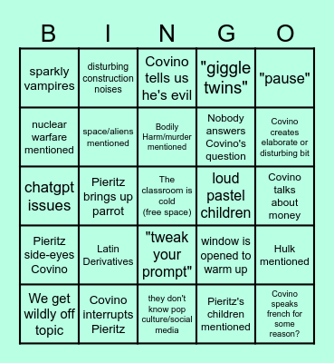 AI Camp Bingo Card