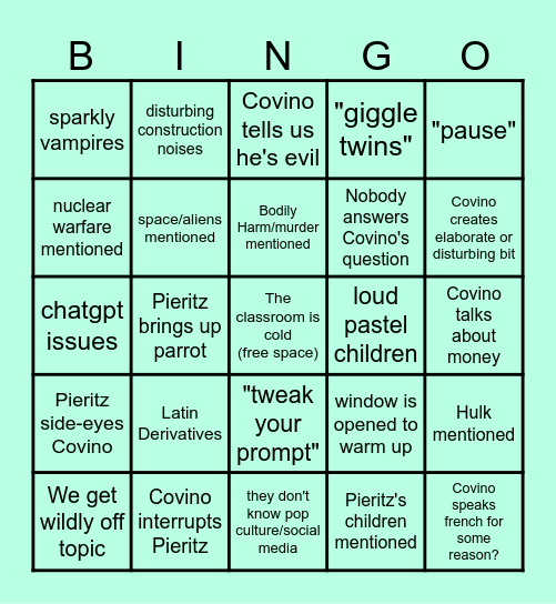 AI Camp Bingo Card