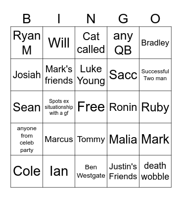 Car Bingo Card