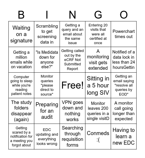 RDC Bingo! Bingo Card