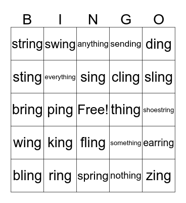 _ing Familes Bingo Card