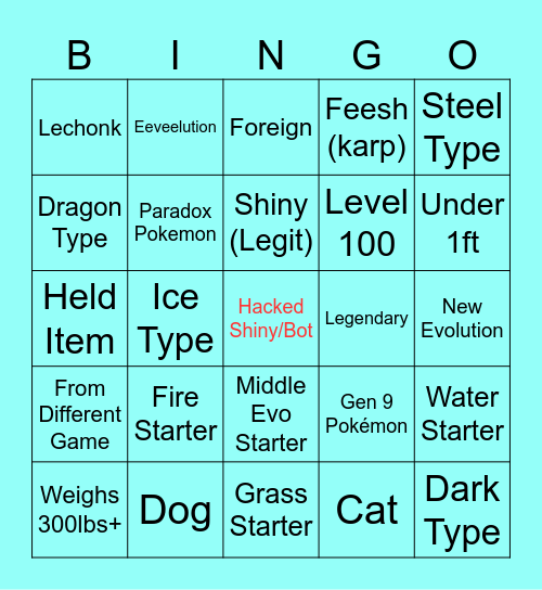 Pokémon Scarlet and Violet Bingo Board! Bingo Card