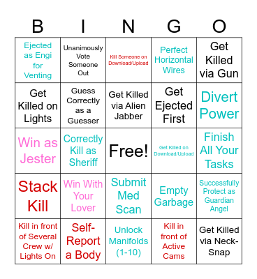 Among Us - The Other Roles #1 Bingo Card