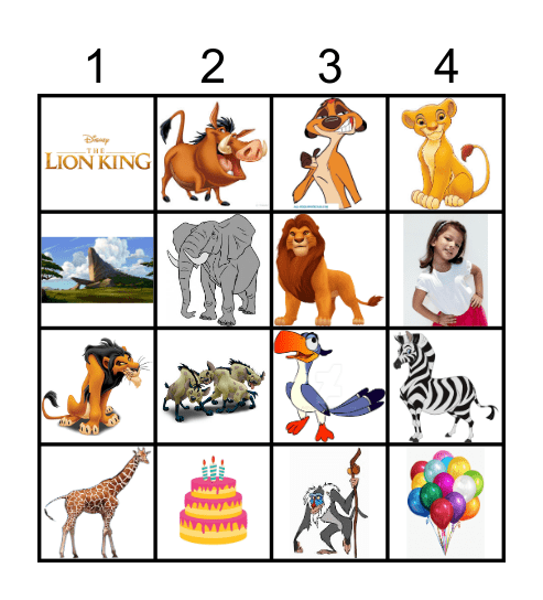 Isobel's Birthday Bingo Card