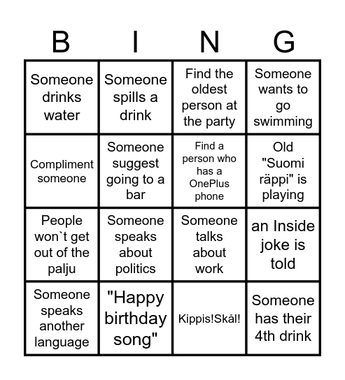 Tiia 30v bingo Card