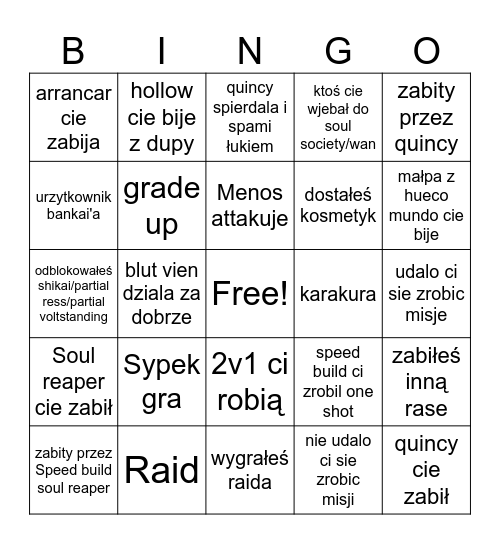 Type//soul bingo lol Bingo Card