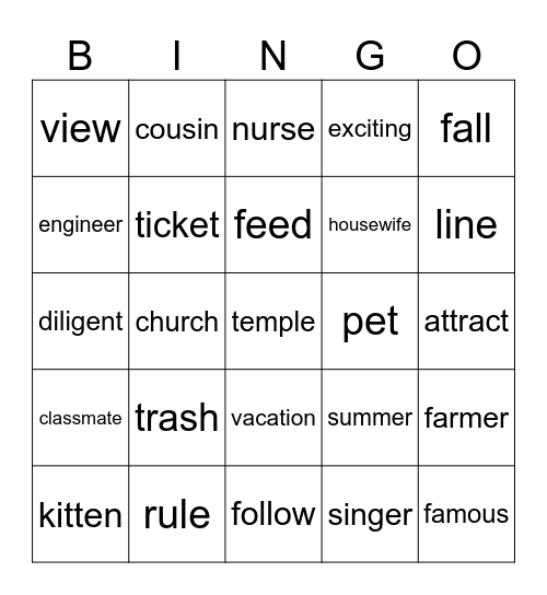 Bingo Card