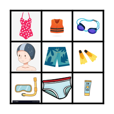 Pool Clothes! Bingo Card