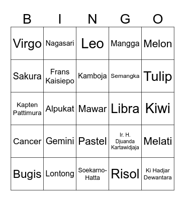 Bingonya Siyeon! Bingo Card