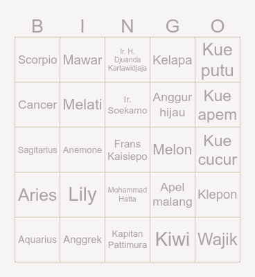 Bingo Card