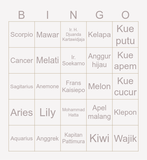 Bingo Card