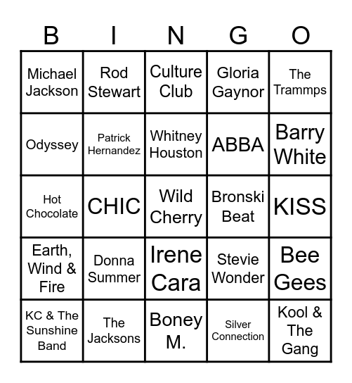 💃🏻Disco Bingo🕺🏻 Bingo Card