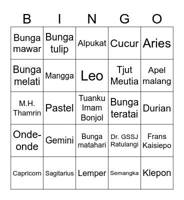 @chyeewon Bingo Card