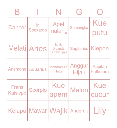 Bingo Card