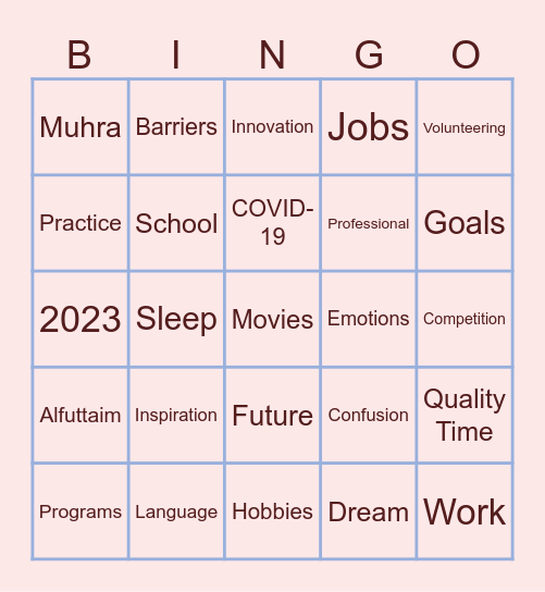 Let’s Play 😄 Bingo Card