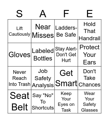 Safety BINGO 2016 Bingo Card