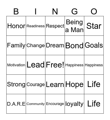 brothakeeper Bingo Card