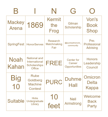SECOND YEAR REUNION BINGO Card
