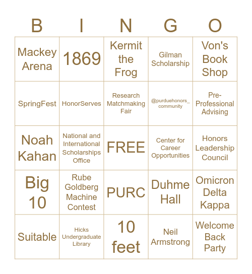 SECOND YEAR REUNION BINGO Card