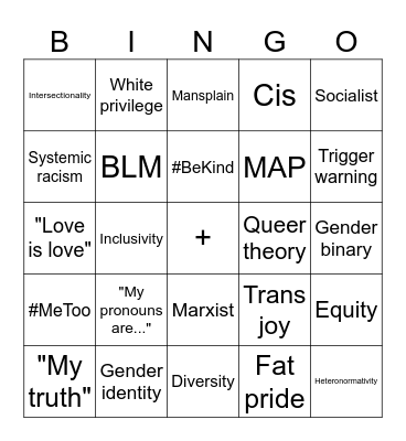 Red Flag Speech Bingo Card