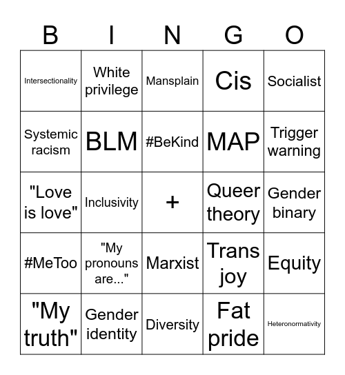 Red Flag Speech Bingo Card