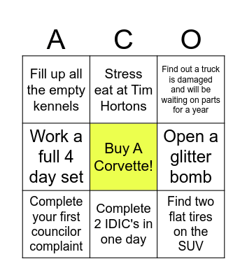 A/Sgt BINGO Card