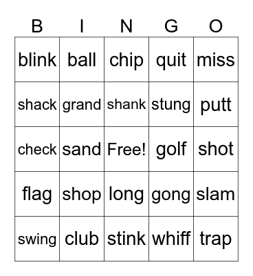 Zayden's Hole in One Bingo #3 Bingo Card