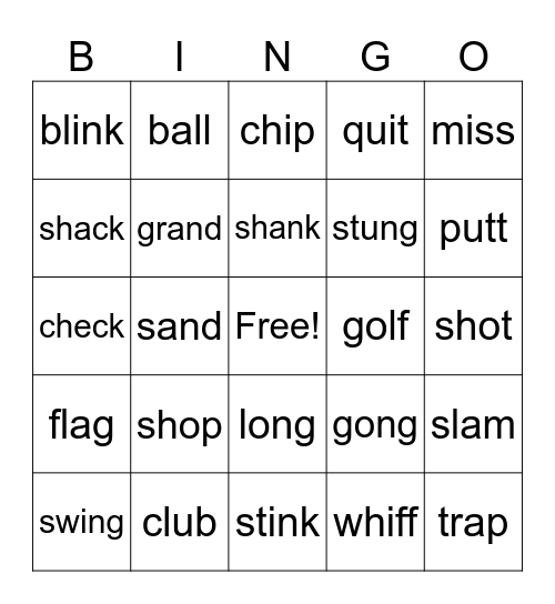 Zayden's Hole in One Bingo #3 Bingo Card
