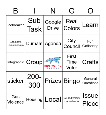 July 12th Meeting Bingo Card