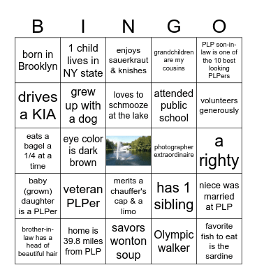 NAME THAT PLPer Bingo Card