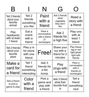 Social Bingo Card