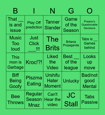 Pokemon Video Bingo Card