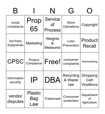 Lit/Reg Bingo Card Bingo Card