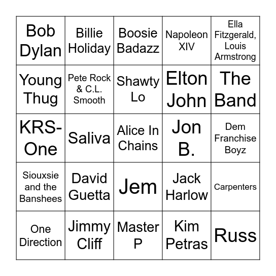 They/Them Bingo Card